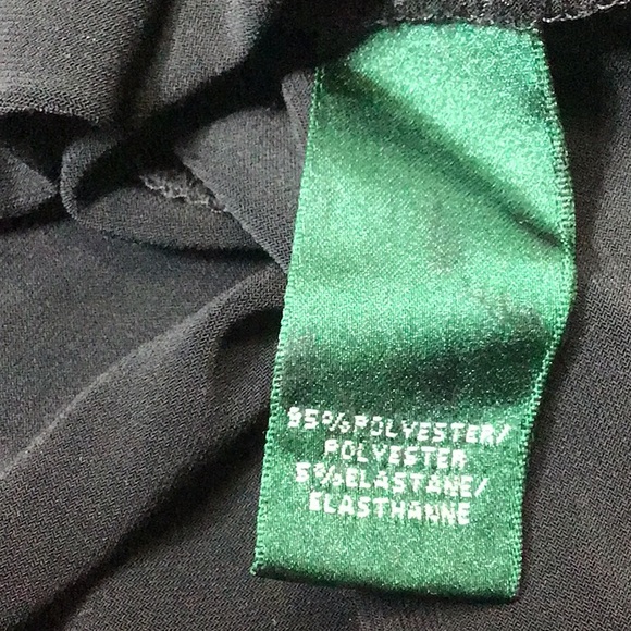 Lauren Black Ruched Lined Jersey with Cap and Bow Sleeves Cocktail Dress - Picture 8 of 16